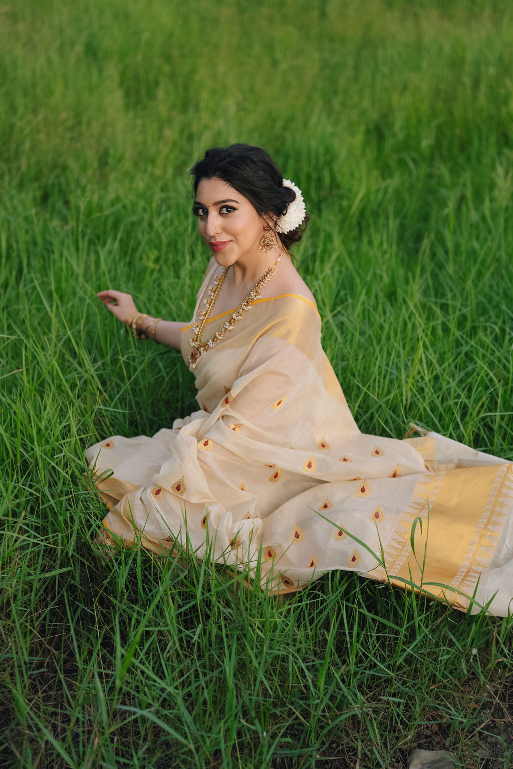 10 -ILA Pure Handloom Tissue Saree with Leaf & Meena Motifs | Premium Kerala Handloom Saree | Ready to Ship 20497 - Image 7