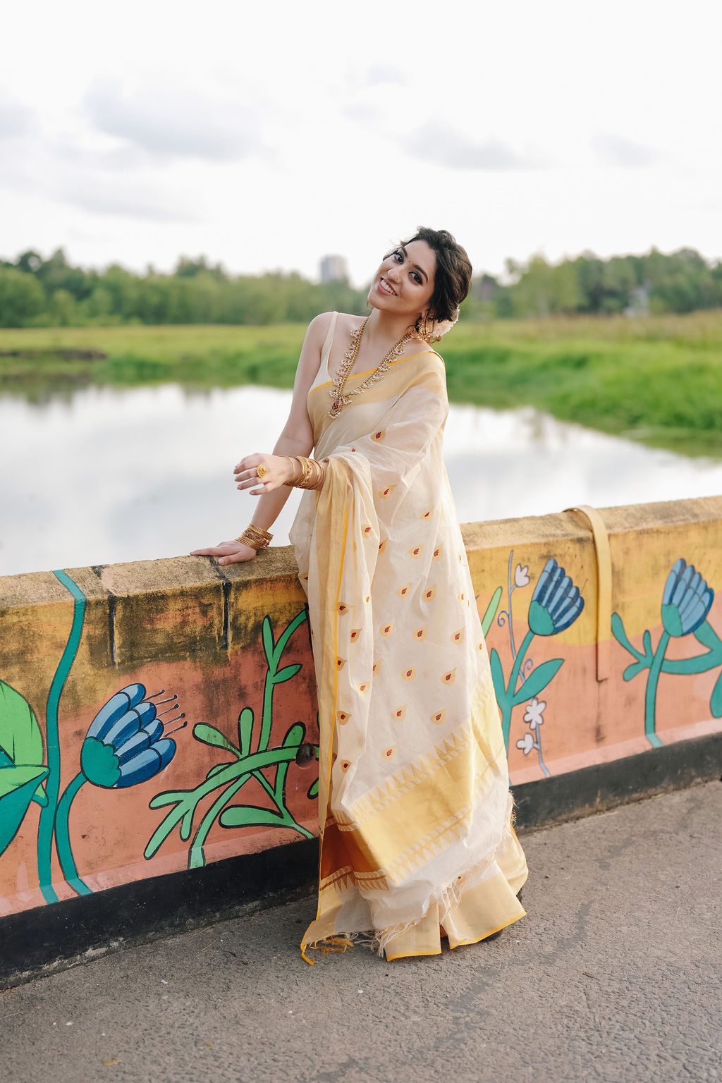 10 -ILA Pure Handloom Tissue Saree with Leaf & Meena Motifs | Premium Kerala Handloom Saree | Ready to Ship 20497 - Image 3