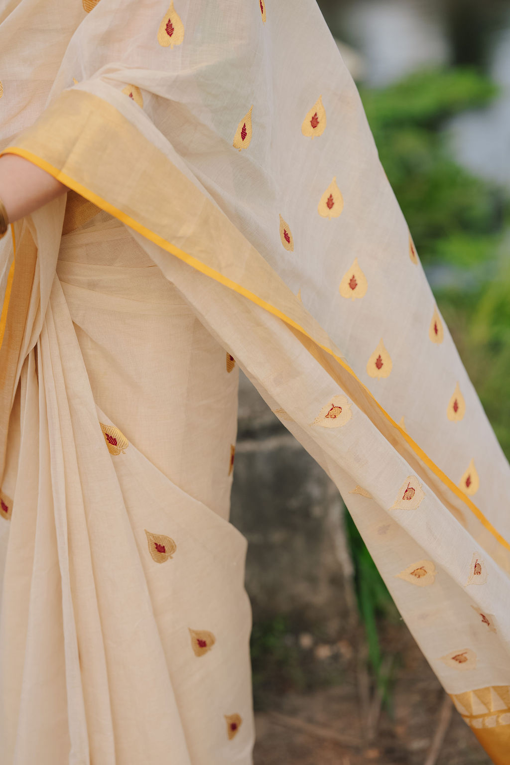 10 -ILA Pure Handloom Tissue Saree with Leaf & Meena Motifs | Premium Kerala Handloom Saree | Ready to Ship 20497 - Image 23