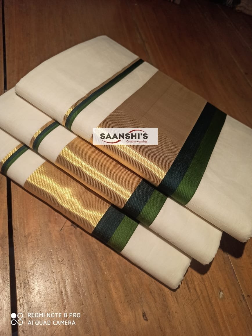 20082- pure handloom cotton saree. - Image 7