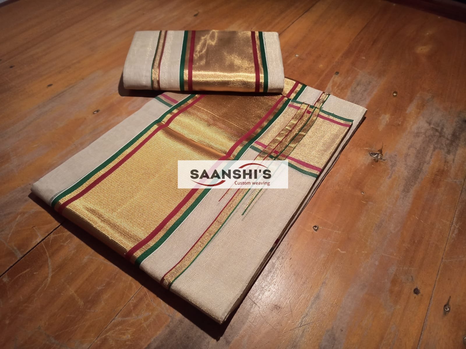 SHILPA- HANDLOOM TISSUE SET MUND WITH BLOUSE 3259 - Image 3