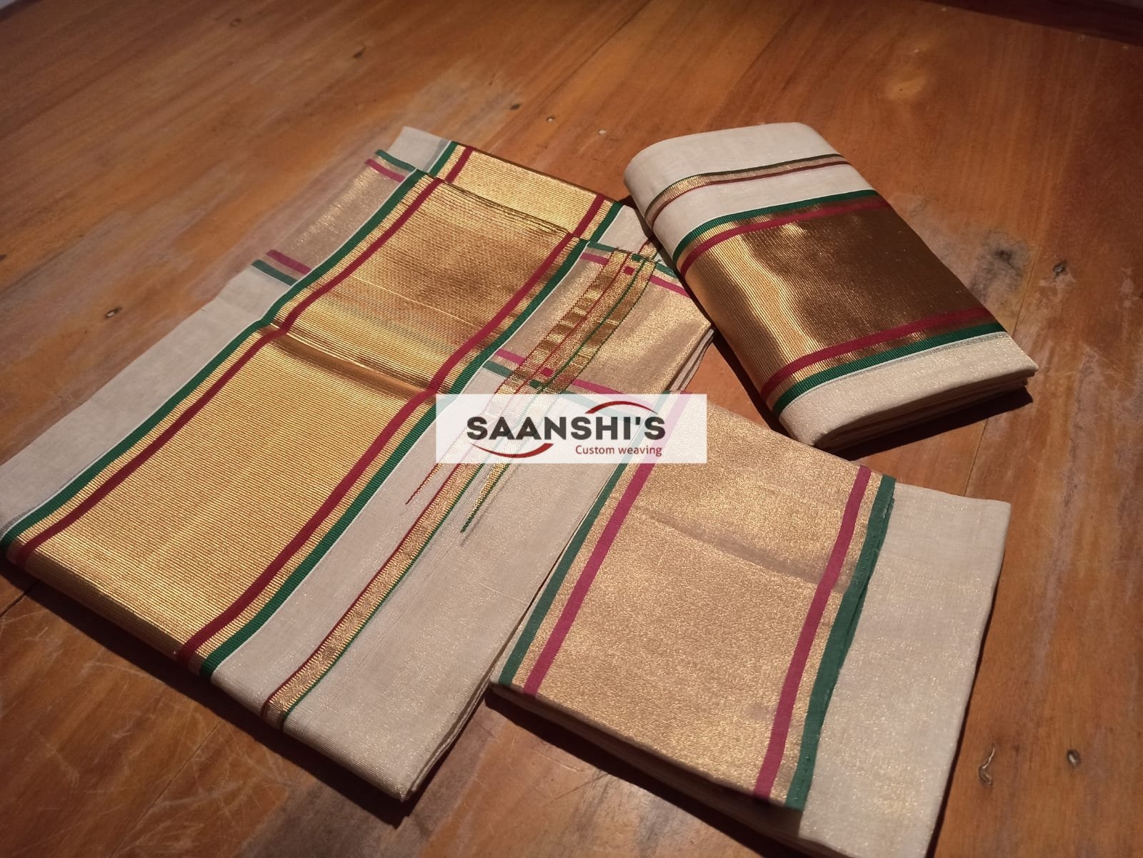 SHILPA- HANDLOOM TISSUE SET MUND WITH BLOUSE 3259 - Image 2