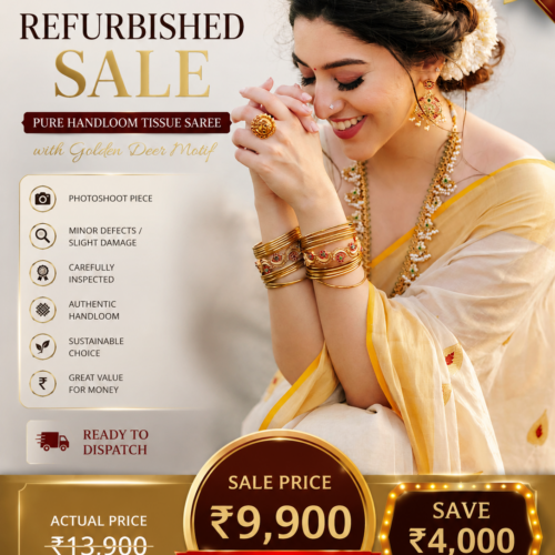 Refurbished | Ready to Dispatch| ILA Pure Handloom Tissue Saree –20497-11