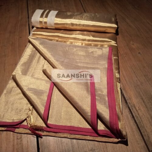 Pure Handloom Tissue 7×14 Big 26 Mundani Saree