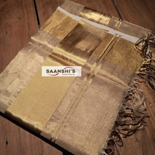 Pure Tissue Saree with Double Jari Weave & 5 Inch Border