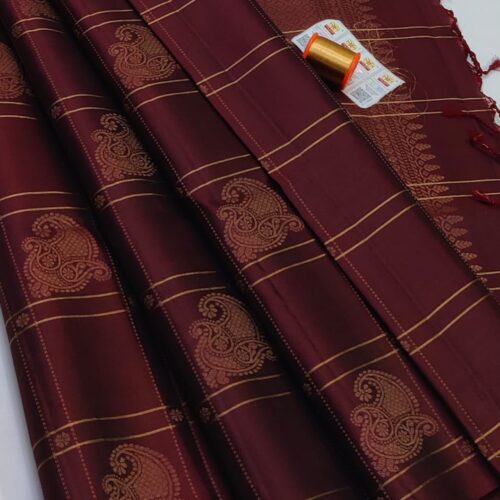 Wine Maroon Paisley Design | SILK | SAREE | 20538