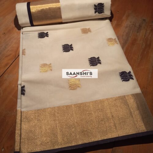 PURE HANDLOOM COTTON LOTUS SAREE- 5272