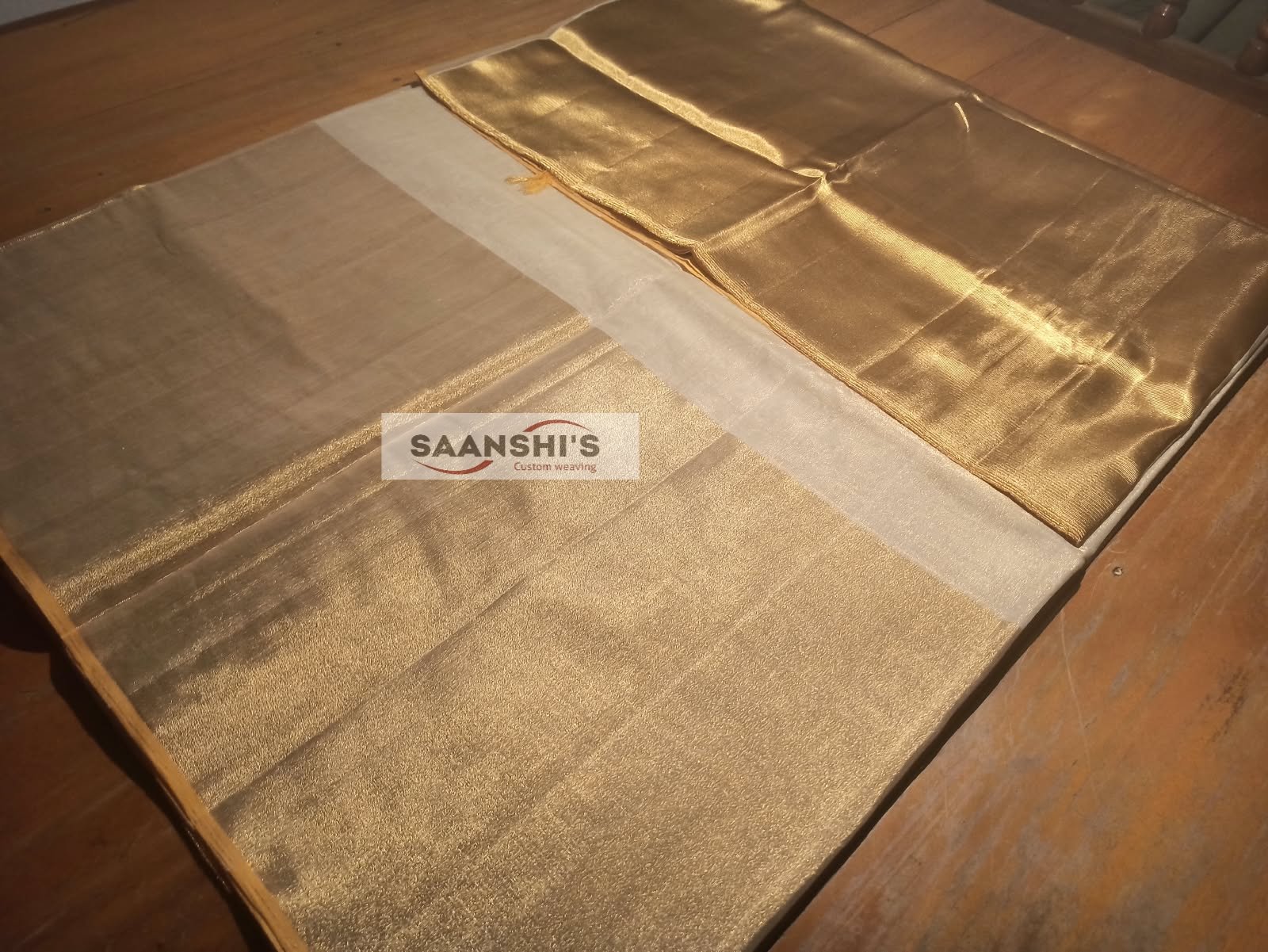 6778 Pure Handloom Tissue 7×14 Big 26 Mundani Saree - Image 4