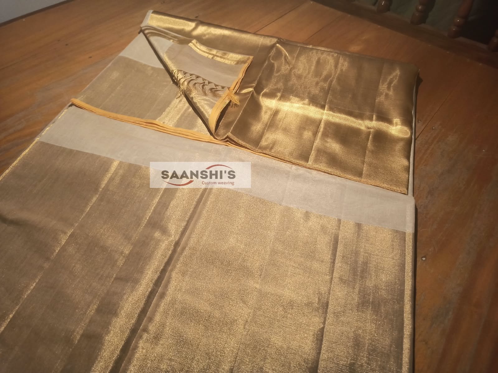 6778 Pure Handloom Tissue 7×14 Big 26 Mundani Saree - Image 5