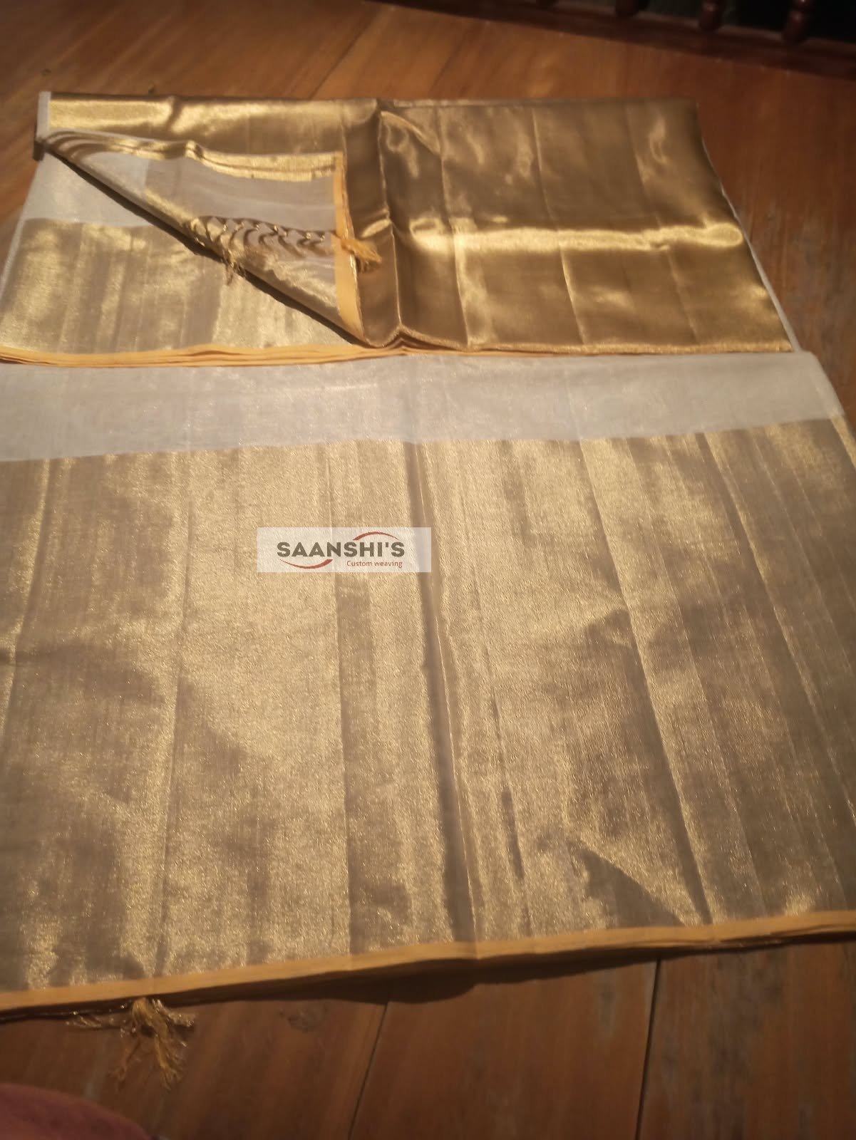 6778 Pure Handloom Tissue 7×14 Big 26 Mundani Saree - Image 3