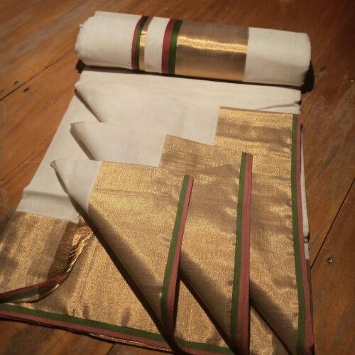 BRICK RED + OLIVE GREEN | HL COTTON | SAREE | 20548