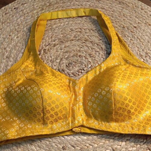 Banarasi Brocade Ready Made Blouse | Golden Yellow