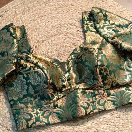 Banarasi Brocade Ready Made Blouse | Green