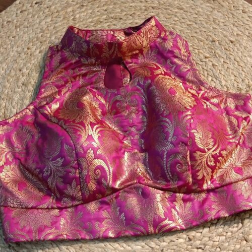 Banarasi Brocade Ready Made Blouse | Magenta Pink