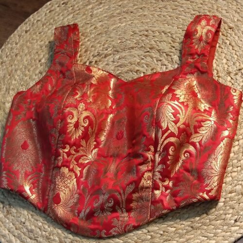 Banarasi Brocade Ready Made Blouse | Red