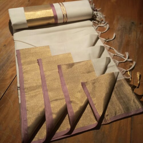 ONION PINK HANDLOOM COTTON SAREE